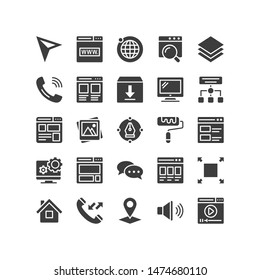 Web Design and Development glyph illustration EPS 10 Set 1