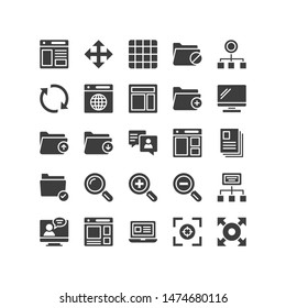 Web Design and Development glyph illustration EPS 10 Set 4