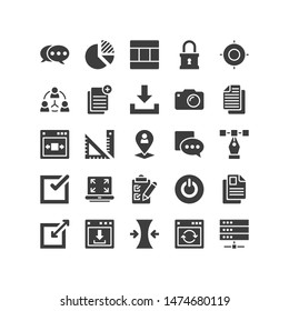 Web Design and Development glyph illustration EPS 10 Set 7