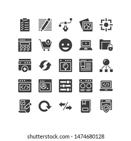 Web Design and Development glyph illustration EPS 10 Set 6