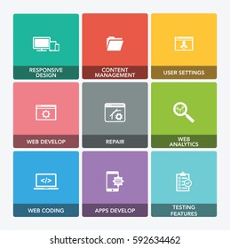 WEB DESIGN AND DEVELOPMENT ICON SET