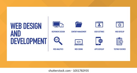 Web Design and Development Infographic Icon Set