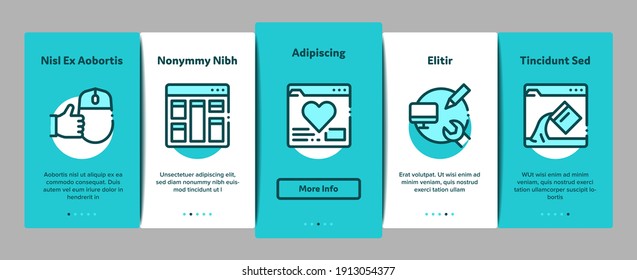 Vector de pantalla de la aplicación móvil de desarrollo de diseño web Herramienta Y Configuración De Creative Web Design Studio, Mensaje De Error E Ilustraciones De Datos De Filtrado