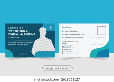 Web Design and Digital Marketing Postcard Design Template