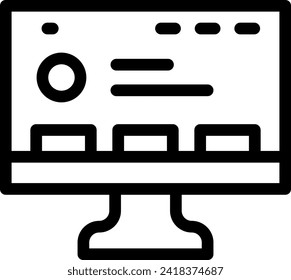 Web design digitalization business icon with black outline style. website, technology, internet, web, design, computer, screen. Vector Illustration