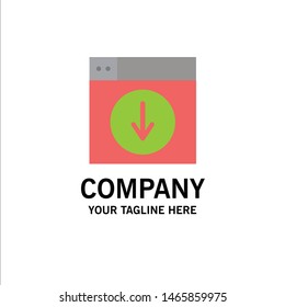 Web, Design, download, down, application Business Logo Template. Flat Color. Vector Icon Template background