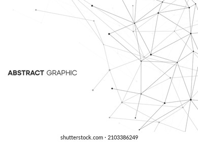 Web Design Element Background With Plexus Line. Global Network Pattern For Bysiness. Modern Science Tech Effect Ai