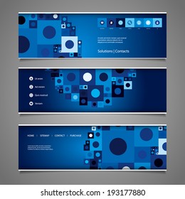 Web Design Elements - Abstract Header Design with Tiles