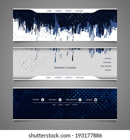 Web Design Elements - Abstract Header Design with Grunge Pattern