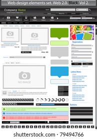 Web design elements black 2. Vector