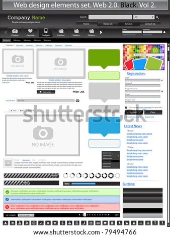 Web design elements black 2. Vector