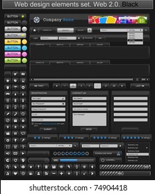 Web design elements black. Vector illustration