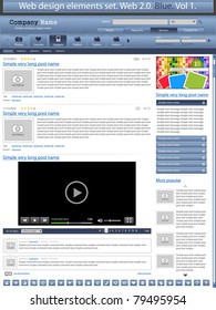 Web design elements blue 1. Vector
