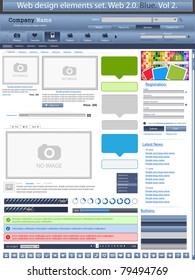Web design elements blue 2. Vector