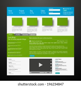 web design elements, buttons, icons. Website template. 