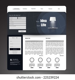 Web Design, elements, buttons, icons. Templates for website. 