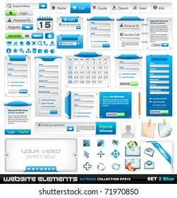 Web design elements extreme collection 2 - Many different form styles, frames, bars, icons, banners, login forms, buttons and so on!