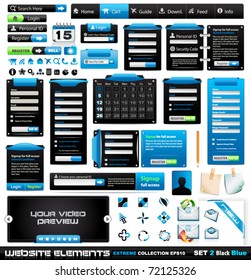 Web design elements extreme collection 2 BlackBlue - Many different form styles, frames, bars, icons, banners, login forms, buttons and so on!