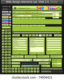 Web design elements green. Vector illustration