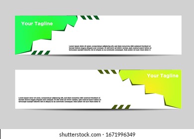 Web Design Elements - Header Design. Abstract geometric web banner template with background. modern horn.