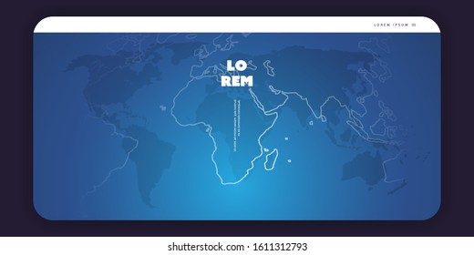 Web Design Elements - Header or Banner Design with World Map