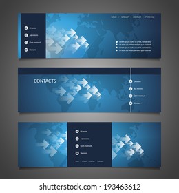 Web Design Elements - Header Design with Earth Map