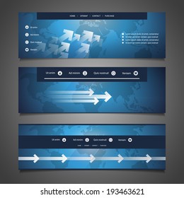 Web Design Elements - Header Design with Earth Map
