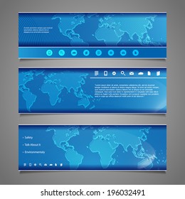 Web Design Elements - Header Design with Earth Map