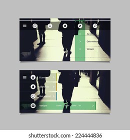 Web Design Elements: Minimal Header Design with Vector Background and Icons