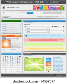 Web design elements set. 2.0. Part 2. Vector illustration