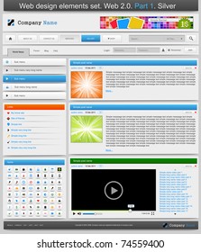 Web design elements set. 2.0. Part 1. Vector illustration