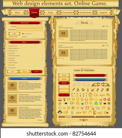 Web design elements set. Game. Vector