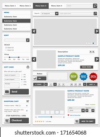 Web Design Elements Set. Online Shop. Vector Illustration