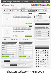 Web design elements set. Online shop 2. Vector illustration