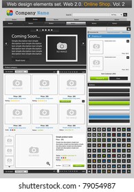 Web design elements set. Online shop 2. Vector illustration