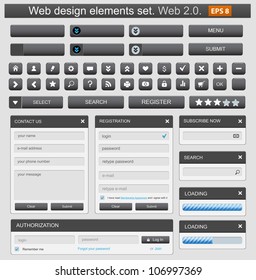 Web design elements set. Vector illustration
