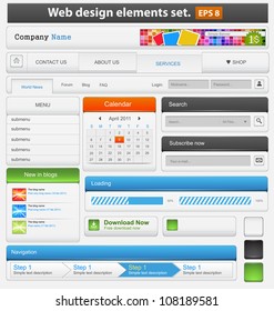 Web design elements set. Vector illustration