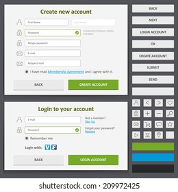 Web design elements set. Vector illustration