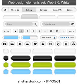 Web design elements set white. Vector illustration