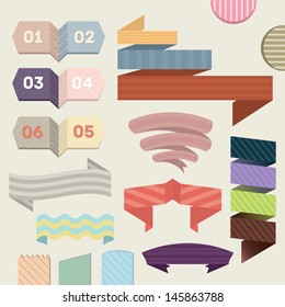 Web design elements with stripes