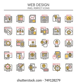 Web Design Elements , Thin Line and Pixel Perfect Icons
