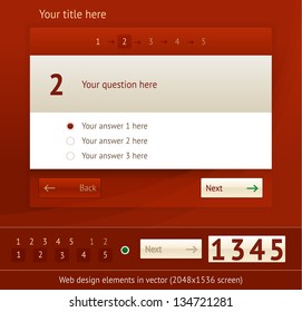 Web design elements in vector (test or choose pages)
