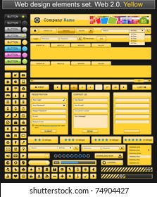 Web design elements yellow. Vector illustration