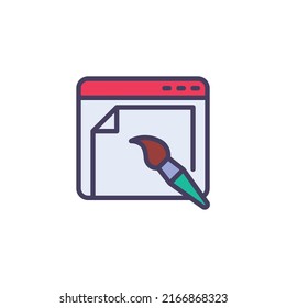 Web design filled outline icon, line vector sign, Web development linear colorful pictogram isolated on white. Symbol, logo illustration. Vector graphics