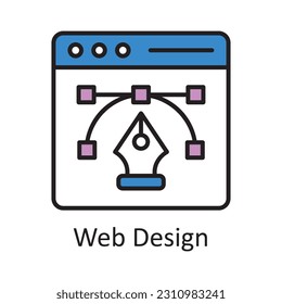 Web Design Filled Outline Icon Design illustration. Art and Crafts Symbol on White background EPS 10 File
