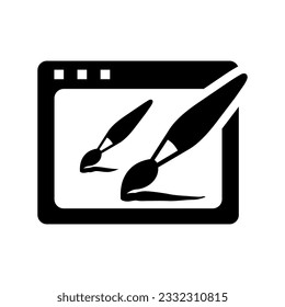 Web-Design Flaches Schwarzes Symbol einzeln auf weißem Hintergrund, Vektorgrafik | Semiosymbole