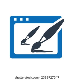 Diseño Web Icono Azul plano Isolación En Ilustración De Vector De Fondo Blanco | Iconos de Seo