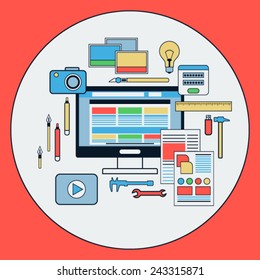 Web design flat vector concept