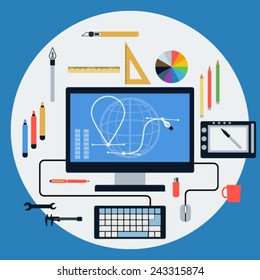 Web design flat vector concept