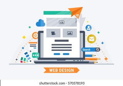 Web design. Flat vector  illustration for your site.